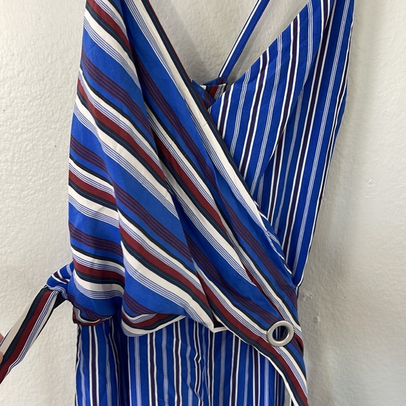 Rag & Bone 100% Silk Red, White, and Blue Striped Felix Wrap Jumpsuit - Picture 9 of 16